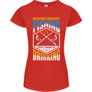 Weekend Fishing Funny Alcohol Beer Womens Petite Cut T-Shirt Red