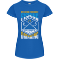 Weekend Fishing Funny Alcohol Beer Womens Petite Cut T-Shirt Royal Blue