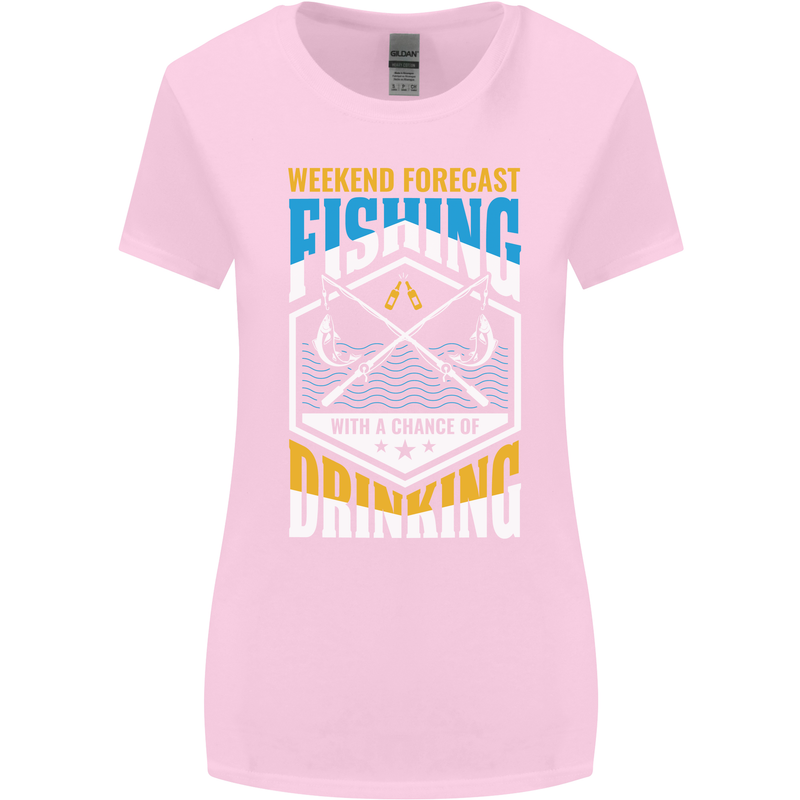 Weekend Fishing Funny Alcohol Beer Womens Wider Cut T-Shirt Light Pink