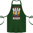 Weekend Forecast Beer Alcohol Rugby Funny Cotton Apron 100% Organic Forest Green