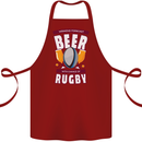 Weekend Forecast Beer Alcohol Rugby Funny Cotton Apron 100% Organic Maroon