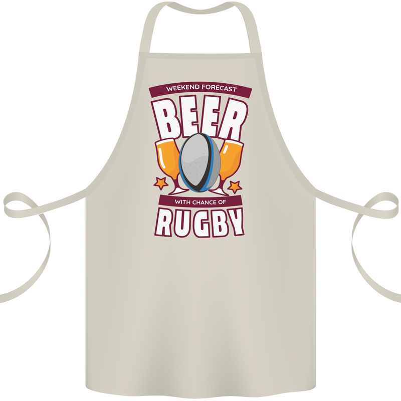 Weekend Forecast Beer Alcohol Rugby Funny Cotton Apron 100% Organic Natural