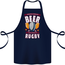 Weekend Forecast Beer Alcohol Rugby Funny Cotton Apron 100% Organic Navy Blue