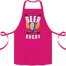 Weekend Forecast Beer Alcohol Rugby Funny Cotton Apron 100% Organic Pink