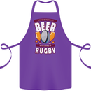 Weekend Forecast Beer Alcohol Rugby Funny Cotton Apron 100% Organic Purple