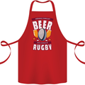 Weekend Forecast Beer Alcohol Rugby Funny Cotton Apron 100% Organic Red