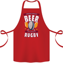 Weekend Forecast Beer Alcohol Rugby Funny Cotton Apron 100% Organic Red