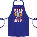 Weekend Forecast Beer Alcohol Rugby Funny Cotton Apron 100% Organic Royal Blue