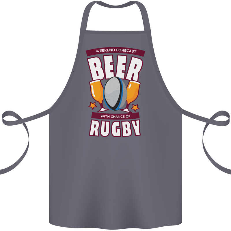 Weekend Forecast Beer Alcohol Rugby Funny Cotton Apron 100% Organic Steel