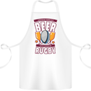 Weekend Forecast Beer Alcohol Rugby Funny Cotton Apron 100% Organic White