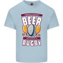 Weekend Forecast Beer Alcohol Rugby Funny Kids T-Shirt Childrens Light Blue