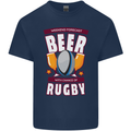 Weekend Forecast Beer Alcohol Rugby Funny Kids T-Shirt Childrens Navy Blue