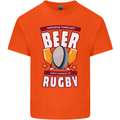 Weekend Forecast Beer Alcohol Rugby Funny Kids T-Shirt Childrens Orange