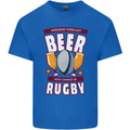 Weekend Forecast Beer Alcohol Rugby Funny Kids T-Shirt Childrens Royal Blue