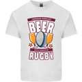 Weekend Forecast Beer Alcohol Rugby Funny Kids T-Shirt Childrens White