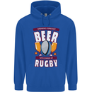 Weekend Forecast Beer Alcohol Rugby Funny Mens 80% Cotton Hoodie Royal Blue