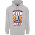 Weekend Forecast Beer Alcohol Rugby Funny Mens 80% Cotton Hoodie Sports Grey