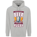 Weekend Forecast Beer Alcohol Rugby Funny Mens 80% Cotton Hoodie Sports Grey