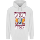 Weekend Forecast Beer Alcohol Rugby Funny Mens 80% Cotton Hoodie White