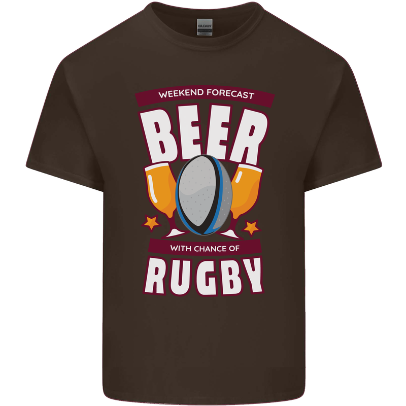 Weekend Forecast Beer Alcohol Rugby Funny Mens Cotton T-Shirt Tee Top Dark Chocolate