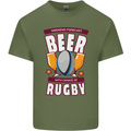 Weekend Forecast Beer Alcohol Rugby Funny Mens Cotton T-Shirt Tee Top Military Green