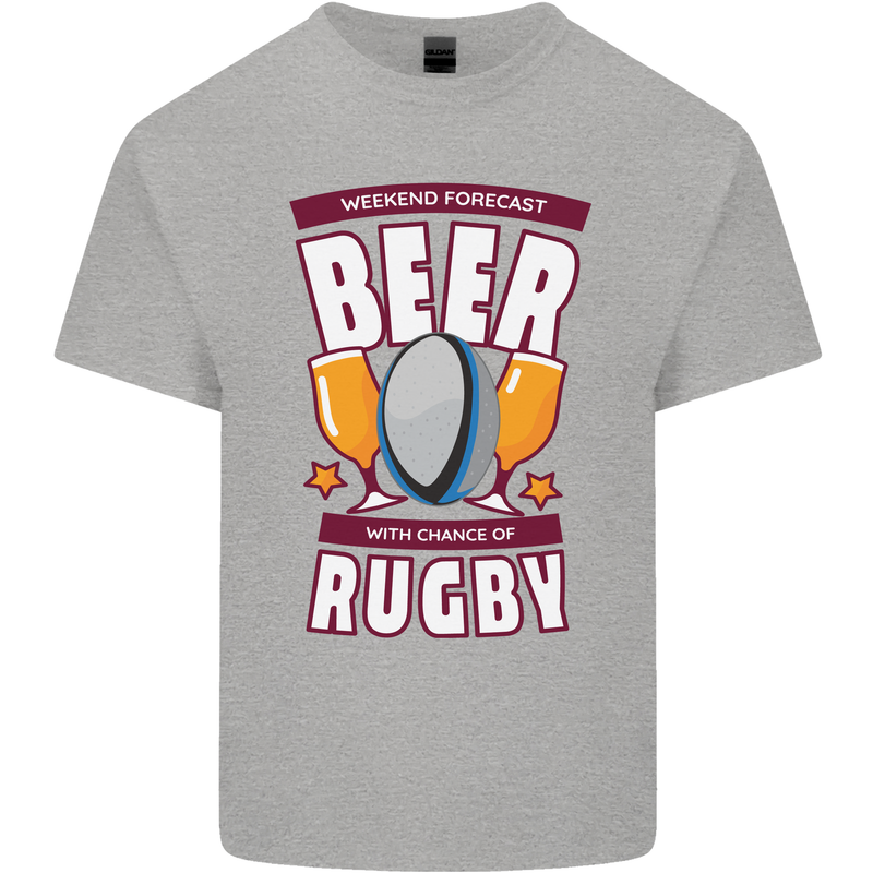Weekend Forecast Beer Alcohol Rugby Funny Mens Cotton T-Shirt Tee Top Sports Grey