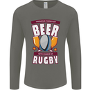 Weekend Forecast Beer Alcohol Rugby Funny Mens Long Sleeve T-Shirt Charcoal