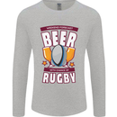 Weekend Forecast Beer Alcohol Rugby Funny Mens Long Sleeve T-Shirt Sports Grey