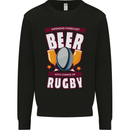 Weekend Forecast Beer Alcohol Rugby Funny Mens Sweatshirt Jumper Black