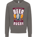 Weekend Forecast Beer Alcohol Rugby Funny Mens Sweatshirt Jumper Charcoal