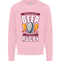 Weekend Forecast Beer Alcohol Rugby Funny Mens Sweatshirt Jumper Light Pink