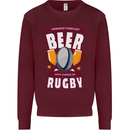 Weekend Forecast Beer Alcohol Rugby Funny Mens Sweatshirt Jumper Maroon