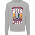 Weekend Forecast Beer Alcohol Rugby Funny Mens Sweatshirt Jumper Sports Grey