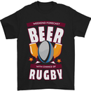 Weekend Forecast Beer Alcohol Rugby Funny Mens T-Shirt Cotton Gildan Black