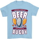 Weekend Forecast Beer Alcohol Rugby Funny Mens T-Shirt Cotton Gildan Light Blue