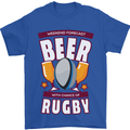 Weekend Forecast Beer Alcohol Rugby Funny Mens T-Shirt Cotton Gildan Royal Blue