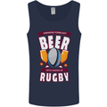 Weekend Forecast Beer Alcohol Rugby Funny Mens Vest Tank Top Navy Blue
