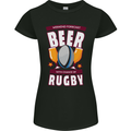 Weekend Forecast Beer Alcohol Rugby Funny Womens Petite Cut T-Shirt Black