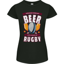 Weekend Forecast Beer Alcohol Rugby Funny Womens Petite Cut T-Shirt Black