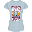 Weekend Forecast Beer Alcohol Rugby Funny Womens Petite Cut T-Shirt Light Blue