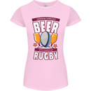 Weekend Forecast Beer Alcohol Rugby Funny Womens Petite Cut T-Shirt Light Pink