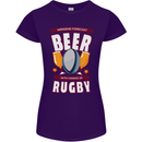 Weekend Forecast Beer Alcohol Rugby Funny Womens Petite Cut T-Shirt Purple