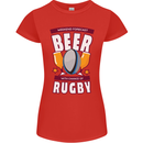 Weekend Forecast Beer Alcohol Rugby Funny Womens Petite Cut T-Shirt Red