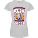 Weekend Forecast Beer Alcohol Rugby Funny Womens Petite Cut T-Shirt Sports Grey