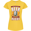 Weekend Forecast Beer Alcohol Rugby Funny Womens Petite Cut T-Shirt Yellow