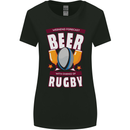 Weekend Forecast Beer Alcohol Rugby Funny Womens Wider Cut T-Shirt Black