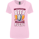 Weekend Forecast Beer Alcohol Rugby Funny Womens Wider Cut T-Shirt Light Pink