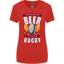 Weekend Forecast Beer Alcohol Rugby Funny Womens Wider Cut T-Shirt Red