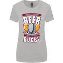 Weekend Forecast Beer Alcohol Rugby Funny Womens Wider Cut T-Shirt Sports Grey