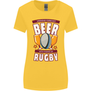 Weekend Forecast Beer Alcohol Rugby Funny Womens Wider Cut T-Shirt Yellow